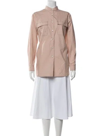 Pre-owned B Sides Long Sleeve Button-up Top In Pink