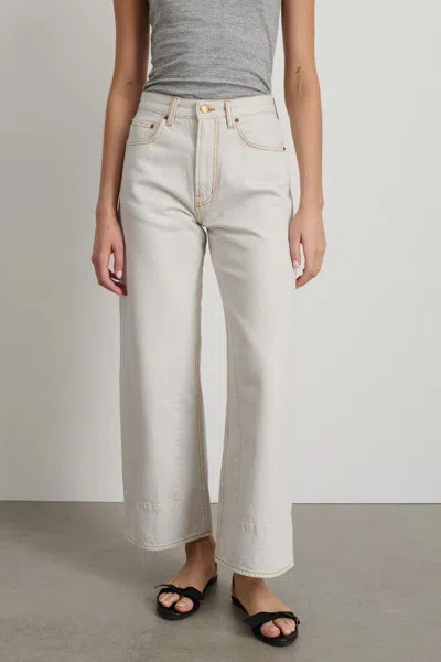 B Sides Marcel Culotte Jeans In Tile White In Pink