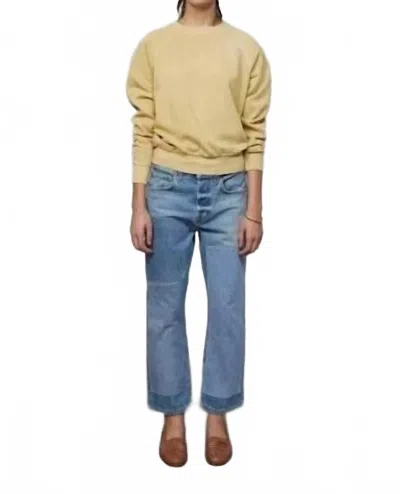 B Sides Marcel Straight Crop Jeans In Patch In Blue