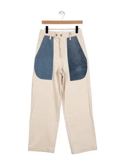 Pre-owned B Sides Mid-rise Straight Leg Jeans In Neutrals