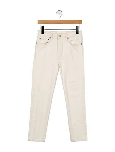 Pre-owned B Sides Mid-rise Straight Leg Jeans In White