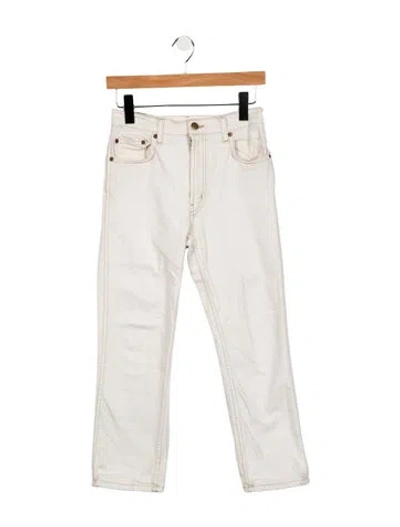 Pre-owned B Sides Mid-rise Straight Leg Jeans In White