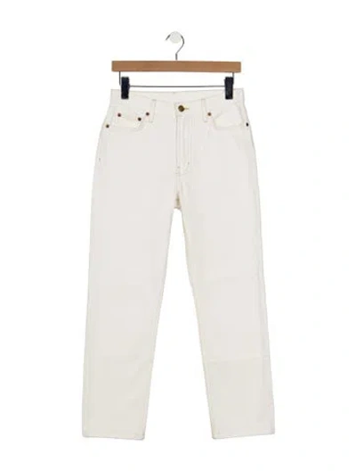 Pre-owned B Sides Mid-rise Straight Leg Jeans In White