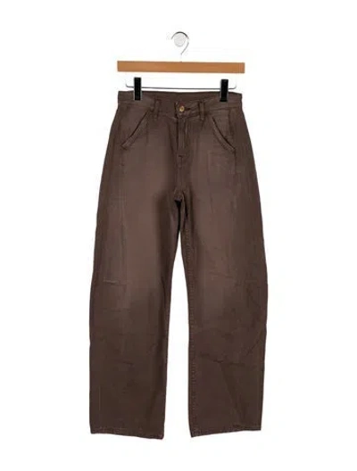 Pre-owned B Sides Mid-rise Wide Leg Jeans In Brown