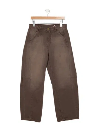 Pre-owned B Sides Mid-rise Wide Leg Jeans In Brown
