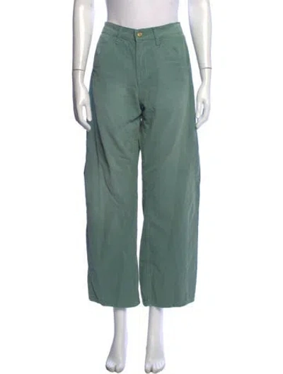 Pre-owned B Sides Mid-rise Wide Leg Jeans In Green