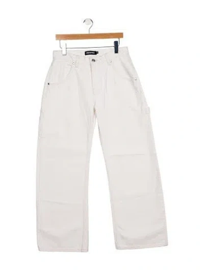 Pre-owned B Sides Mid-rise Wide Leg Jeans In White
