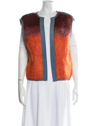 Pre-owned B Sides Mohair Patterned Vest In Orange