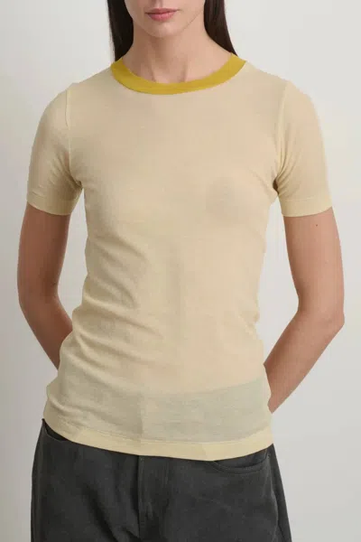 B Sides Ringer Crepe Jersey Tee In Light Yellow/yellow In Neutral