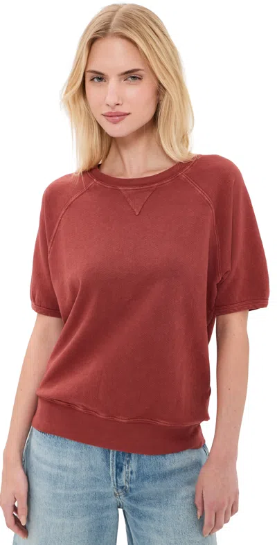 B Sides Short Sleeve Sweatshirt Faded Tomato In Brown