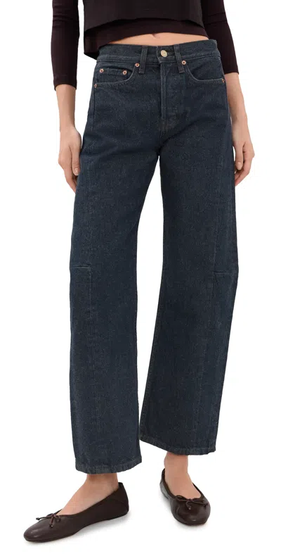 B Sides Slim Lasso Barrel Jeans Indigo Brown Rinse In Black
