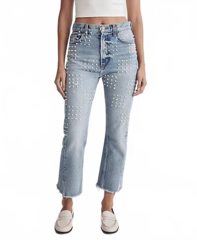 B Sides Stowe Jean With Hand Embroidery In Alfe In Blue