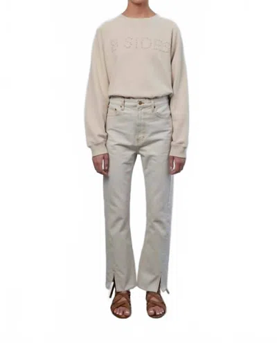 B Sides Stowe Split-seamed Hem Jeans In Tile White In Blue