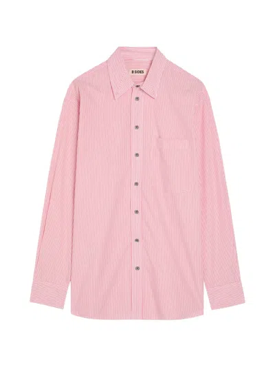 B Sides Striped Cotton Shirt In Pink