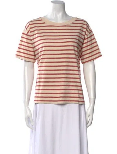 Pre-owned B Sides Striped Crew Neck T-shirt In Neutrals
