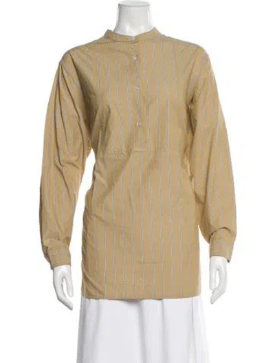 Pre-owned B Sides Striped Long Sleeve Blouse W/ Tags In Neutral