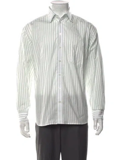 Pre-owned B Sides Striped Long Sleeve Dress Shirt In White