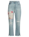B Sides Woman Denim Pants Blue Size 27 Cotton In Blue