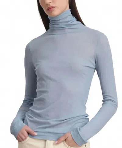 B Sides Women's Jana Turtleneck Top In Blue In Gray