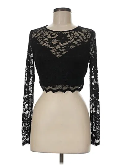 Pre-owned B. Smart Long Sleeve Top Black Sweetheart Neckline Tops