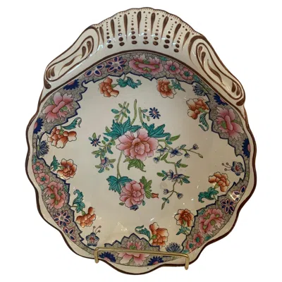 Pre-owned B. Spode Pretty English Antique Spode Clamshell Serving Dish In Brown