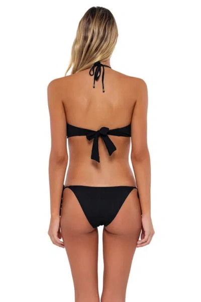 B Swim Andi Bikini Swim Bottoms In Black Baja Rib
