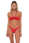 B Swim Anisa Bikini Swimsuit Top In Camellia Twist Rib