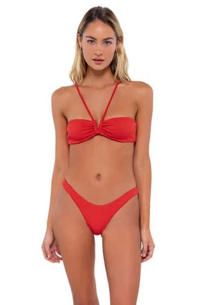 B Swim Anisa Bikini Swimsuit Top In Camellia Twist Rib