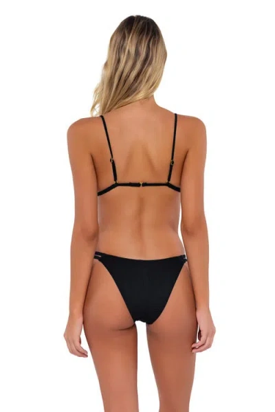 B Swim Bella Bikini Swim Bottoms In Black Baja Rib
