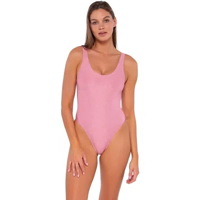 B Swim Brigitte One Piece Swimsuit In Blushing Bride Lurex