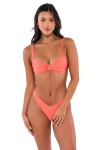 B Swim Cassidy Bikini Swimsuit Top In Coral Shine