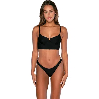 B Swim Daria Bikini Swimsuit Top In Black Out