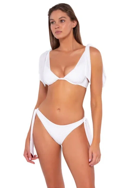 B Swim Here Comes The Bride Bikini Swimsuit Top In Tie The Knot Pique Lurex