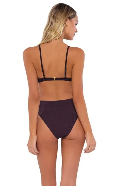 B Swim Margot Bikini Swim Bottoms In Java Flat Rib