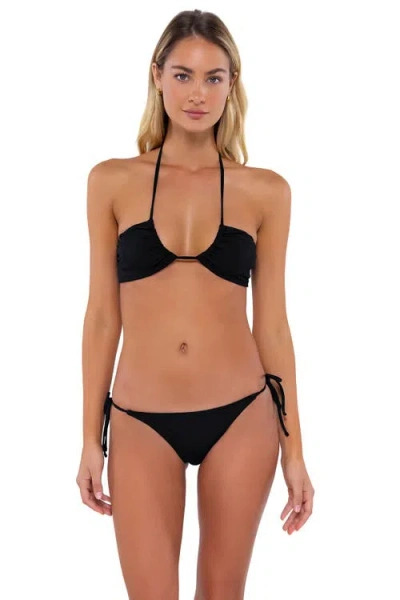 B Swim Sasha Bikini Swimsuit Top In Black Baja Rib