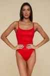 B Swim Tsunami One Piece Swimsuit In Setting Sun Red