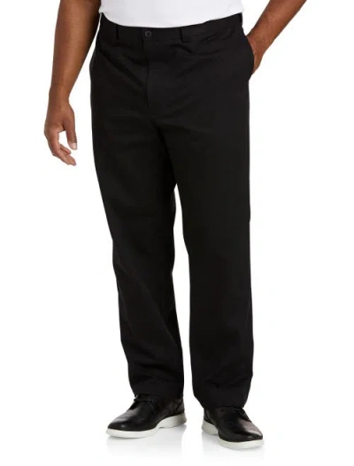 B+t Essentials Big & Tall Flat-front Twill Pants In Black