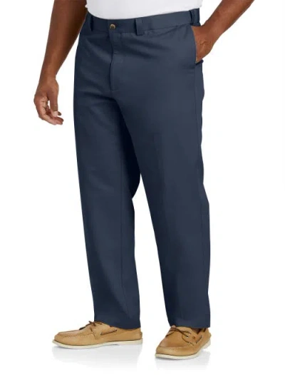 B+t Essentials Big & Tall Flat-front Twill Pants In Blue
