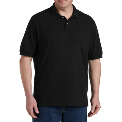 B+t Essentials Big & Tall Piqué Mesh Short-sleeve Polo Shirt In Black