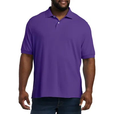 B+t Essentials Big & Tall Piqué Mesh Short-sleeve Polo Shirt In Purple