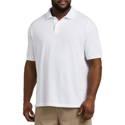 B+t Essentials Big & Tall Piqué Mesh Short-sleeve Polo Shirt In White