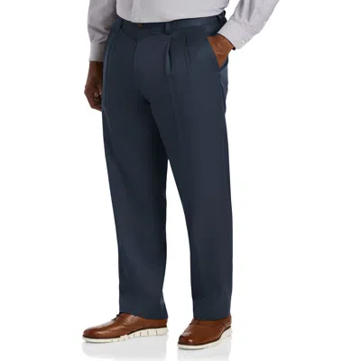 B+t Essentials Big & Tall Pleated Microfiber Dress Pants In Blue