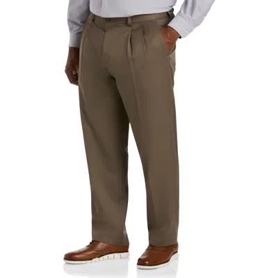 B+t Essentials Big & Tall Pleated Microfiber Dress Pants In Brown