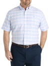 B+t Essentials Fit By Dxl Big & Tall  Non-iron Multi Gingham Sport Shirt In Hydrangea Bold Check