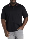B+t Essentials Fit By Dxl Big & Tall  Phillipson 199 Polo Shirt In Black