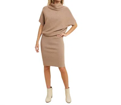 B-tween Slouch Sweater Dress In Beige In Brown