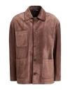 B-used Man Coat Brown Size 42 Leather
