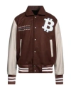 B-used Man Jacket Brown Size L Polyester, Acrylic, Wool, Soft Leather In Brown