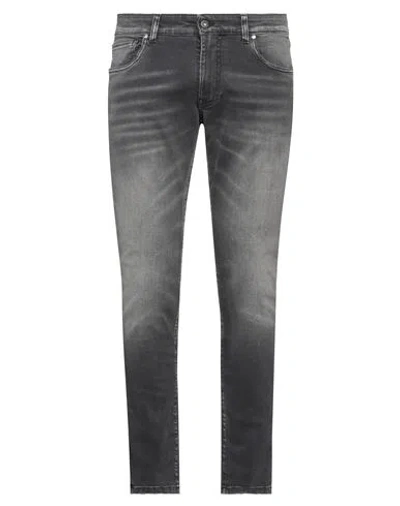 B-used Man Jeans Charcoal Size 32 Cotton, Elastane In Grey