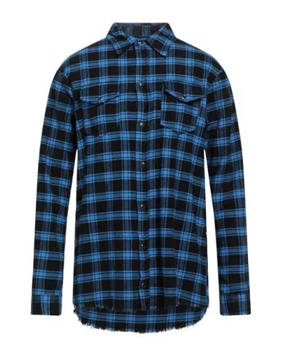 B-used Man Shirt Azure Size M Cotton In Blue